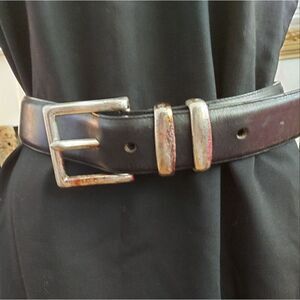 The Honest Co. Genuine black heavy leather mens belt
